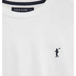 Camiseta blanca de manga larga y corte recto con bordado Rigby Go