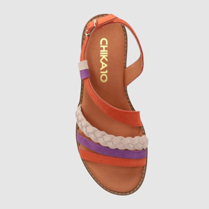 Sandalias de Piel - Multicolor - Tacón: 1 cm