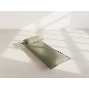 Candice - Banquette 1 place convertible clic-clac en velours côtelé - Vert