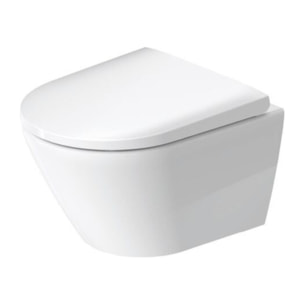 WC suspendu compact sans bride DURAVIT D-Neo avec abattant frein de chute