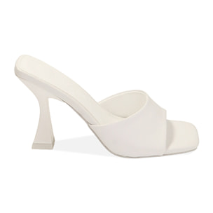 Mules bianche, tacco 9,5 cm