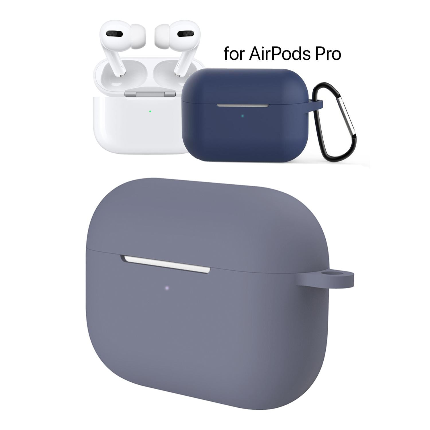 Funda de silicona para base de carga de AirPods Pro, con mosquetón