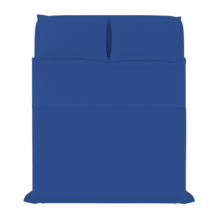 COMPLETO LETTO ELEGANT, 100% Microfibra, No Stiro - BLU ROYAL