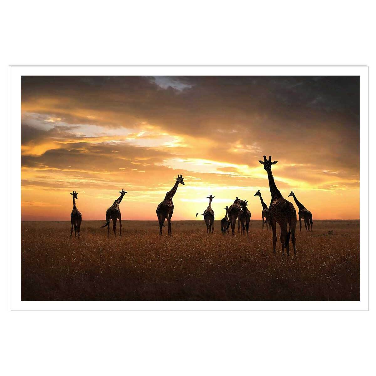 Affiche animaux girafes family Affiche seule