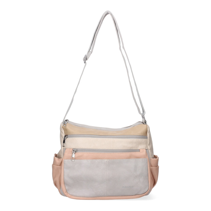 Bandolera de Mujer diseño moderno cuenta con dos compartimentos principales