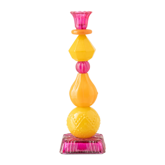 J-Line Chandelier - verre - orange/rose - large
