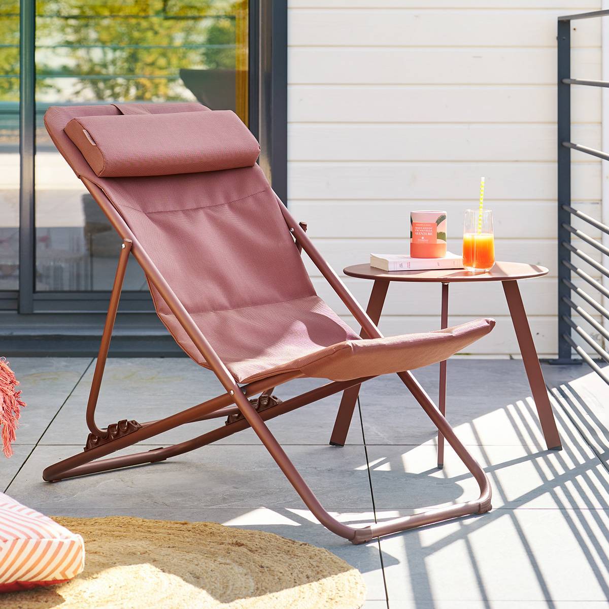 Chilienne de jardin empilable pliable Mirael acajou