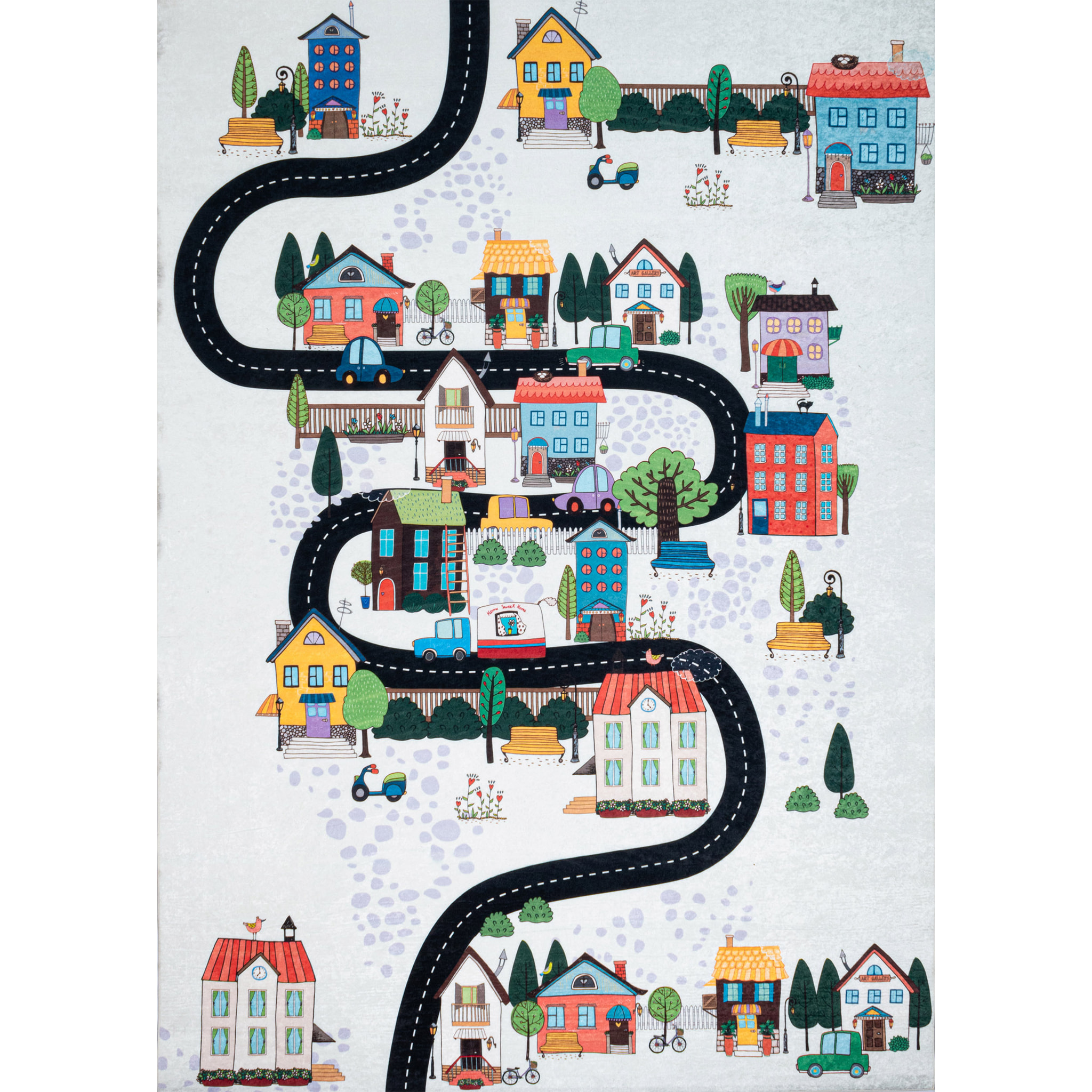 Stampa - tapis enfant lavable à motif, blanc