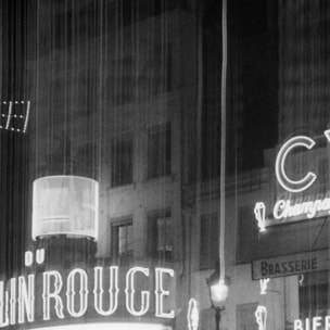 Affiche de Paris, Le moulin Rouge Affiche + cadre en bois - Noir