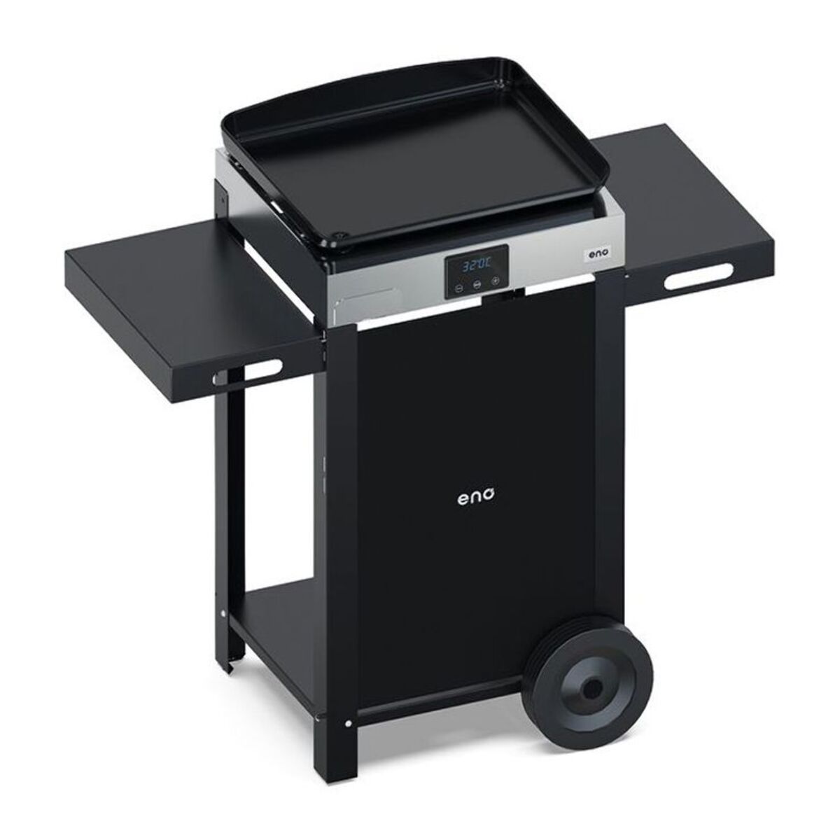 Plancha électrique ENO COMBO INITIAL 50 noir inox sur chariot, 48x38 cm