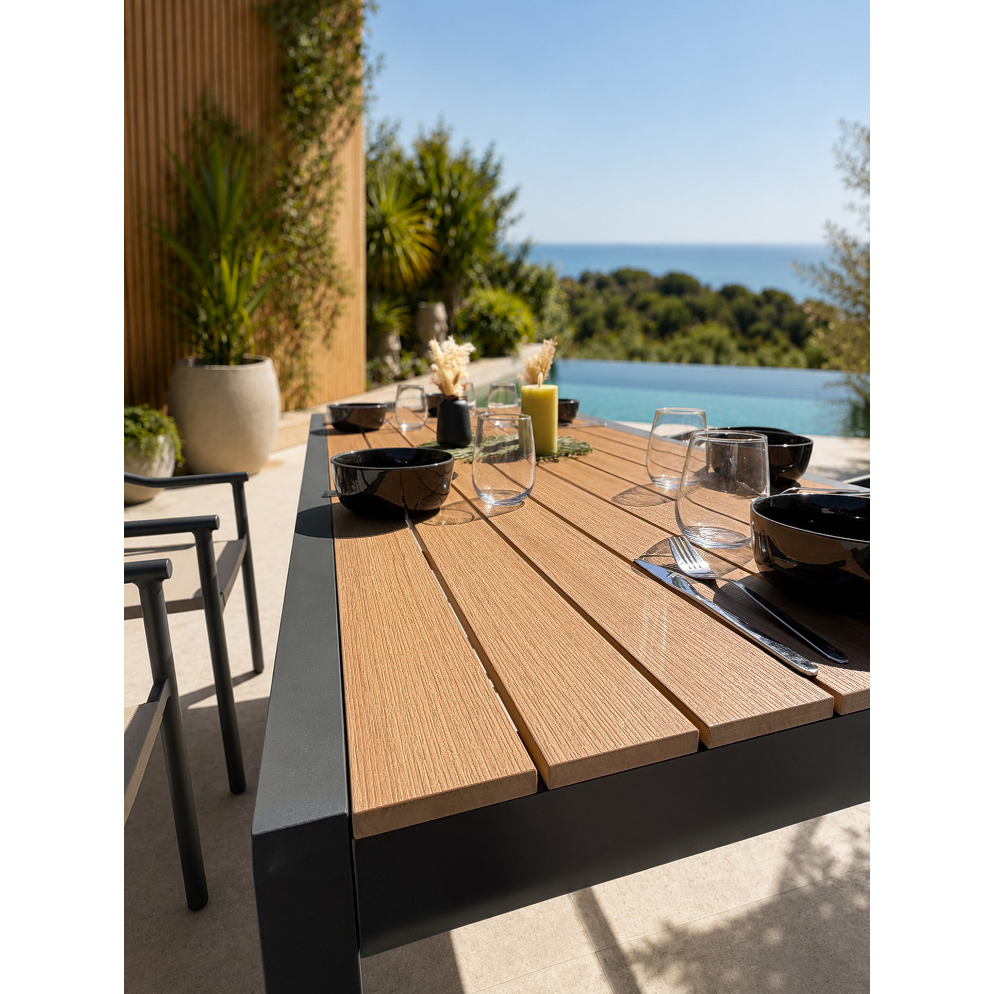 TONGA - Ensemble repas de jardin 6 places en alu