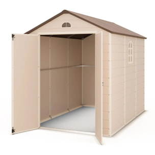 Abri de jardin résine beige Trigano 4,72 m² + kit d'ancrage