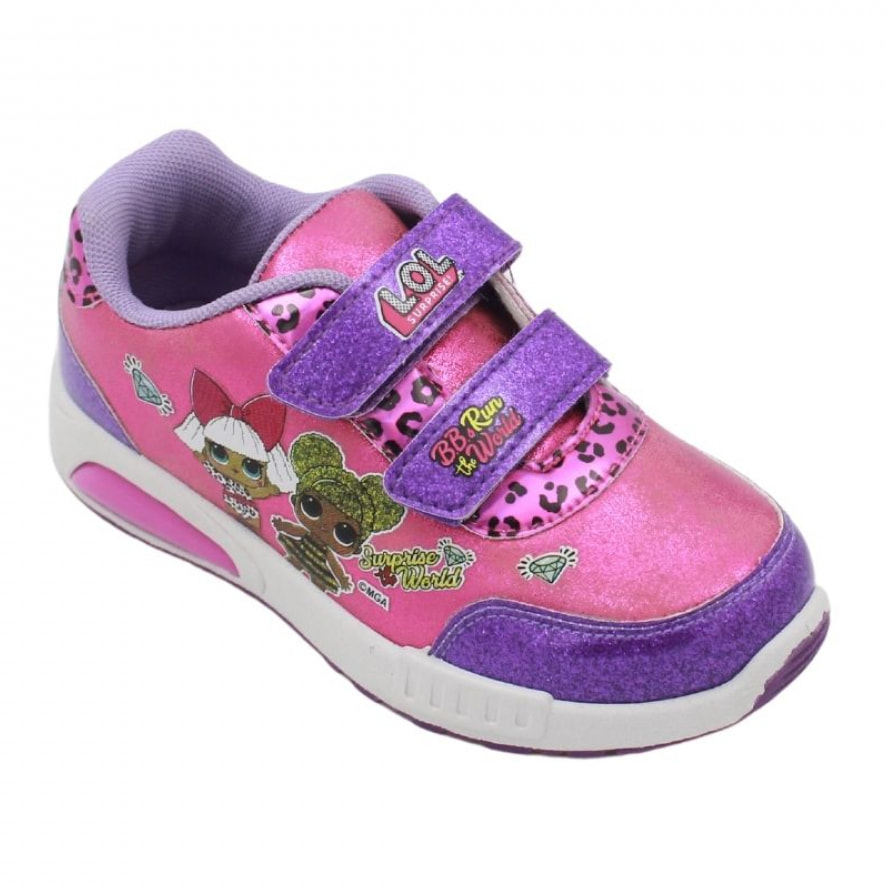 Scarpe Sneakers velcro e luci LOL Surprise Fuxia Lei LOL Rosa