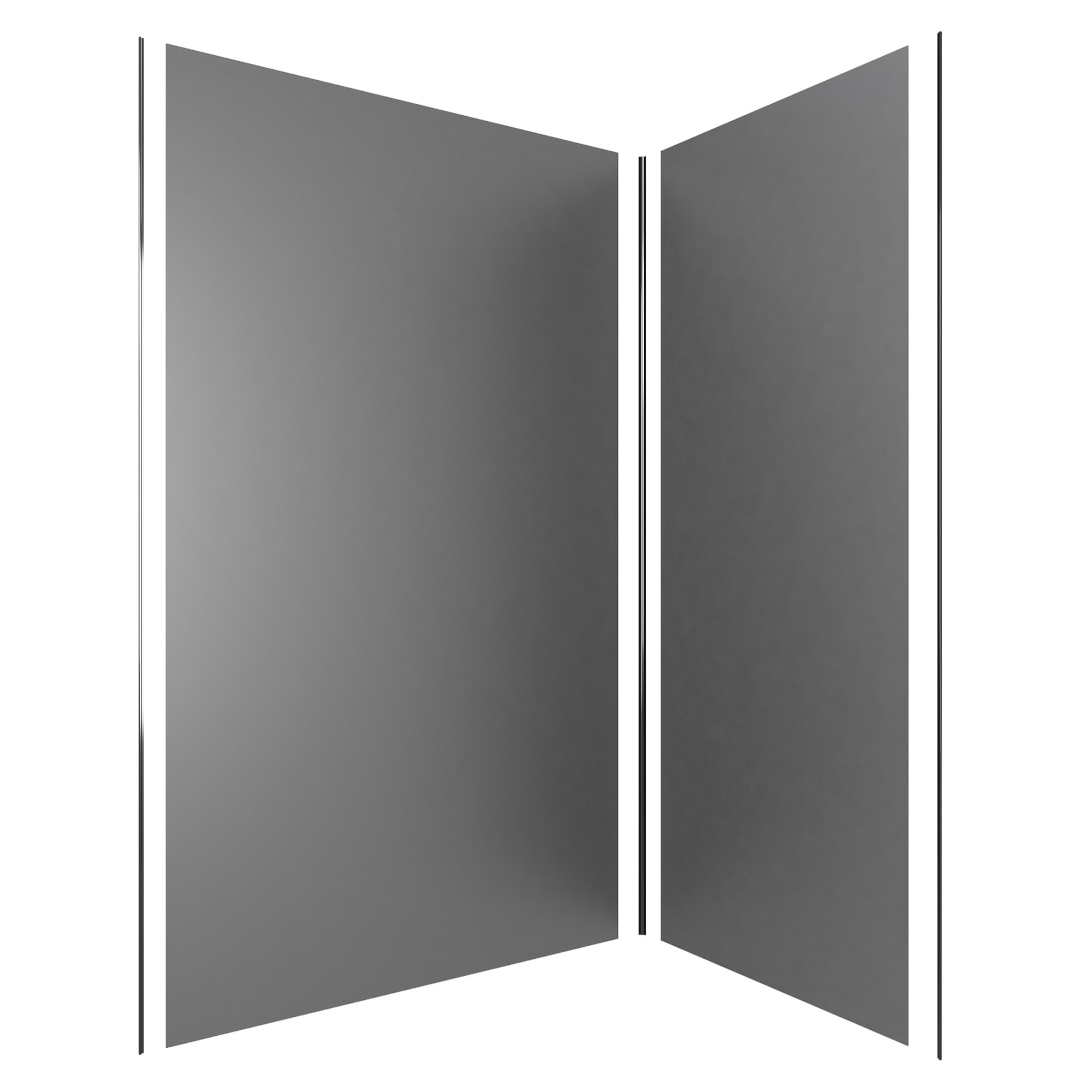 LOT de 2 Panneaux Muraux Aluminium GRIS 90+120x210 cm avec Profilés ANODISE BRILLANT - WALL'IT