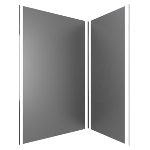 LOT de 2 Panneaux Muraux Aluminium GRIS 90+120x210 cm avec Profilés ANODISE BRILLANT - WALL'IT