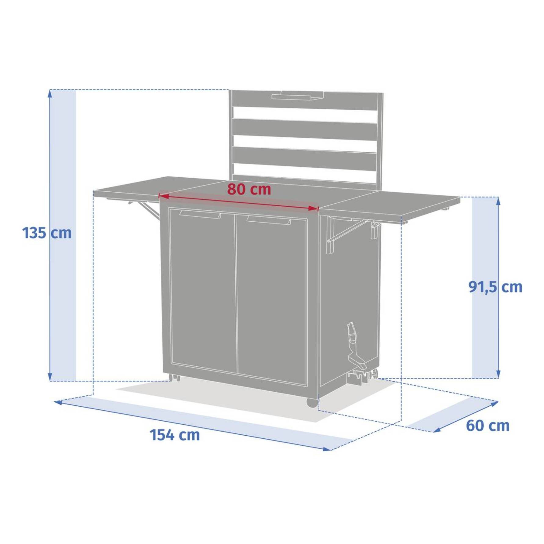 Desserte de jardin 2 portes Oxyana gris graphite