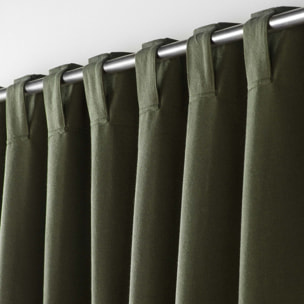 Rideau voilage surfilé passants cachés - Vert sapin