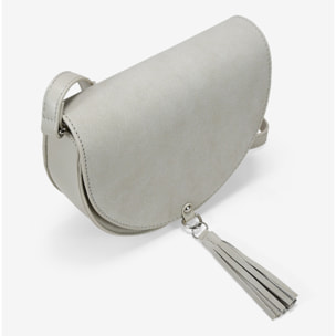 Bolso bandolera piedra con solapa y flecos