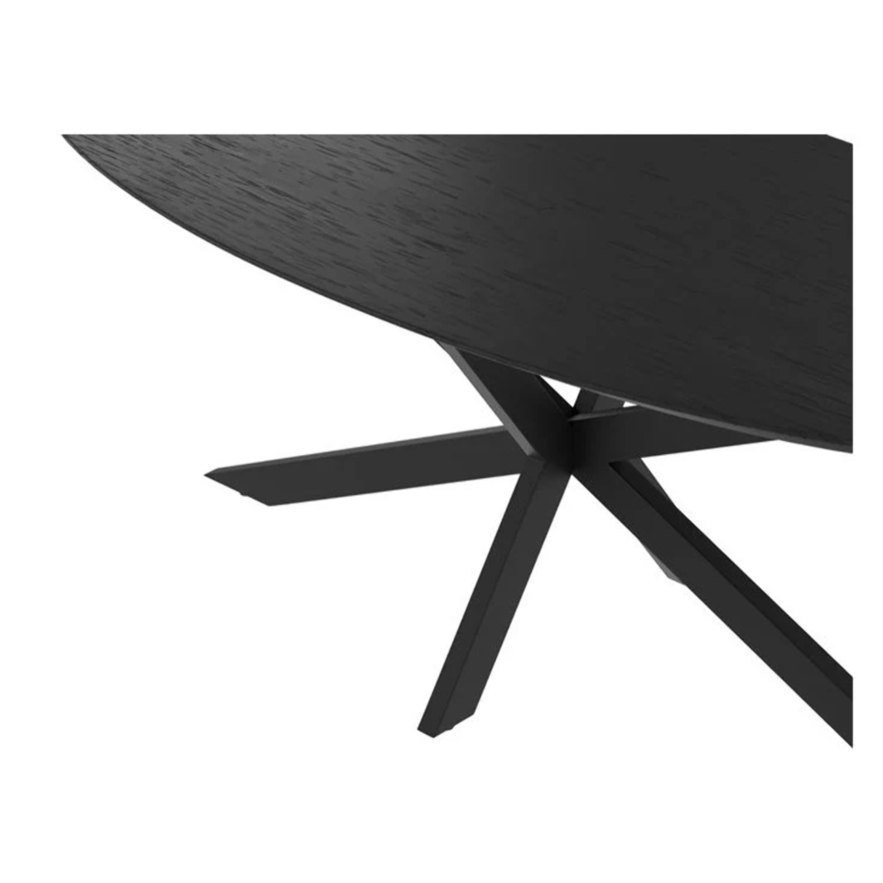Table ovale 8 personnes en bois de teck recyclé noir 220 cm - Sparo