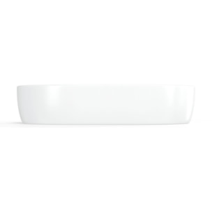 Infinitio Vasque à poser 60 x 40 x 12,5 cm, sans trop-plein + Bonde à écoulement libre - Blanc mat
