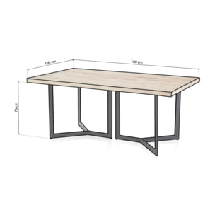 Mesa de comedor Jokul 180 Negro - Roble