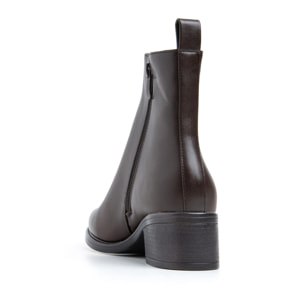 Tronchetto modello chelsea con tacco 4 - MARRONE