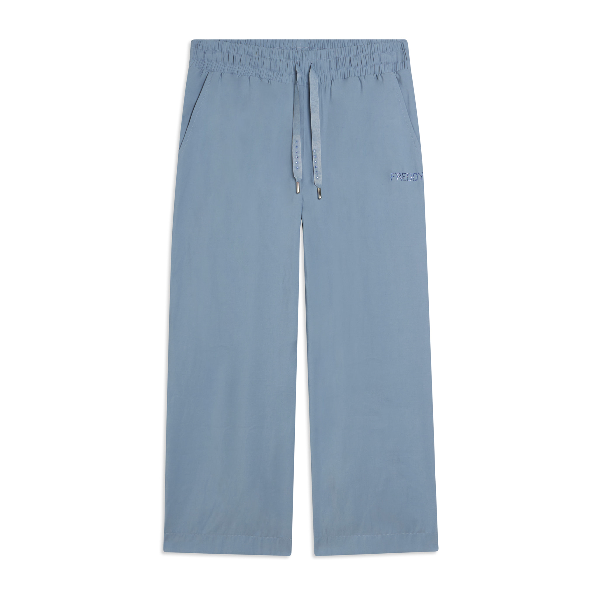 Pantaloni Sportivi Cropped con gamba Wide Leg e strass