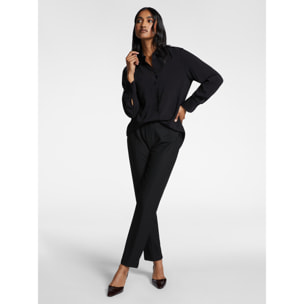 Elena Mirò - Camicia maschile in georgette - Nero