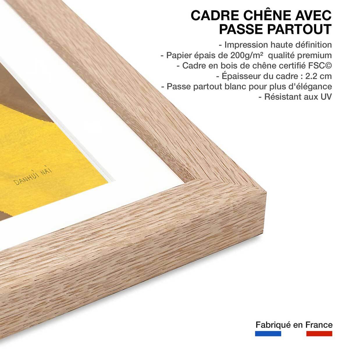Affiche deco Terres du sud Affiche + cadre en bois - Chêne