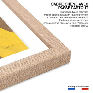 Affiche deco Terres du sud Affiche + cadre en bois - Chêne