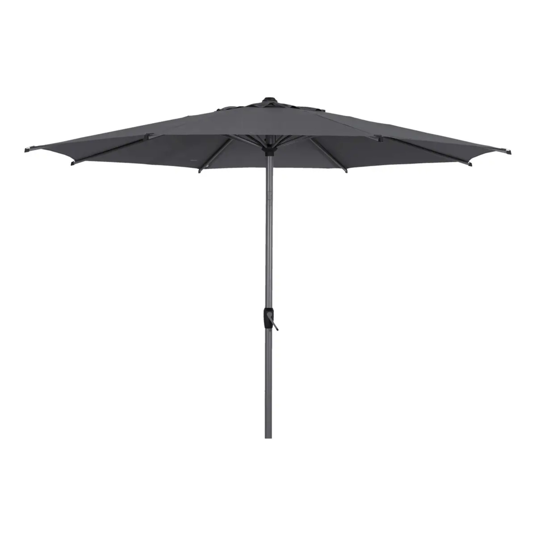Parasol droit rond "Loompa" ardoise 3m en aluminium