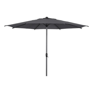 Parasol droit rond "Loompa" ardoise 3m en aluminium