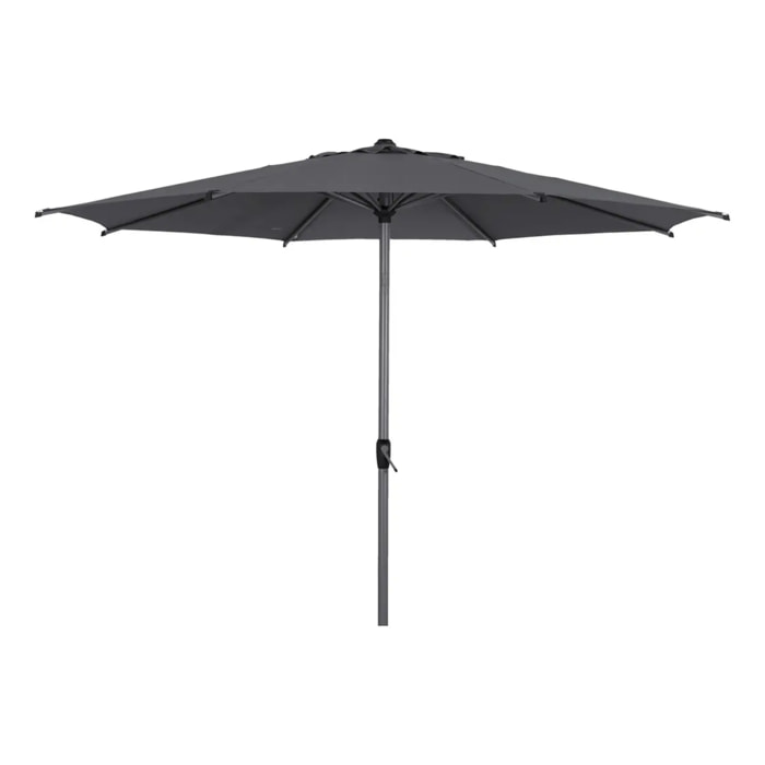 Parasol droit rond "Loompa" ardoise 3m en aluminium