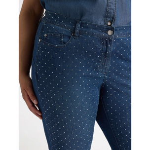 Fiorella Rubino - Jeans cropped con piccole borchie - Blu
