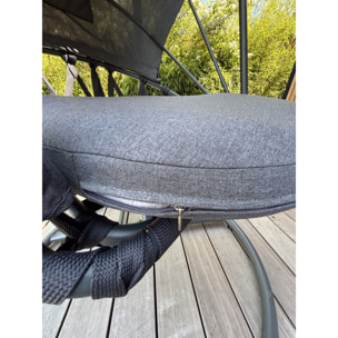 LACANAU - Balancelle de jardin en acier avec coussins