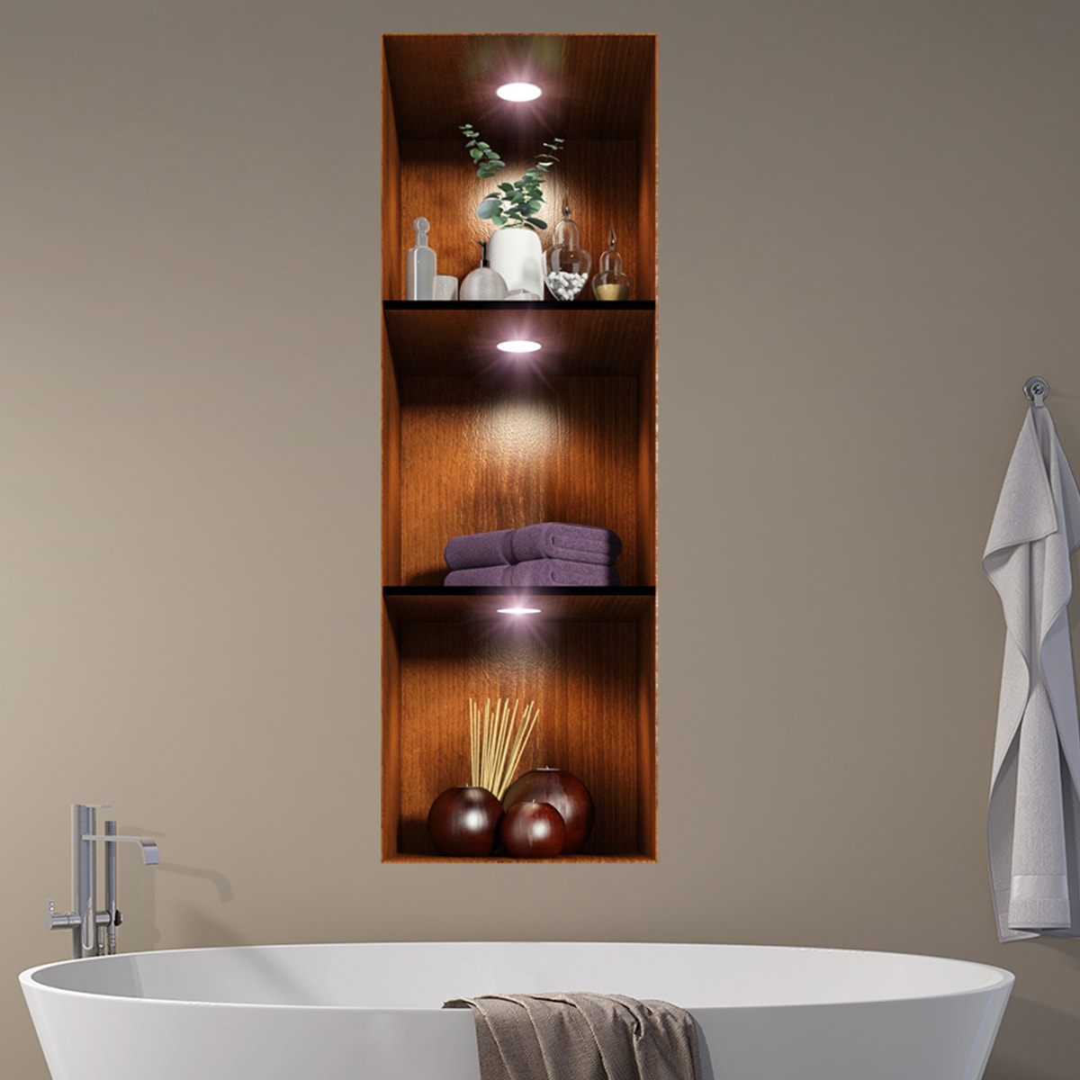 Stickers muraux 3D | Sticker Mural Autocollant effet 3D Salle de bain Ambiance spa - Stickers adhésifs 3D Chambre Salon Trompe l'oeil