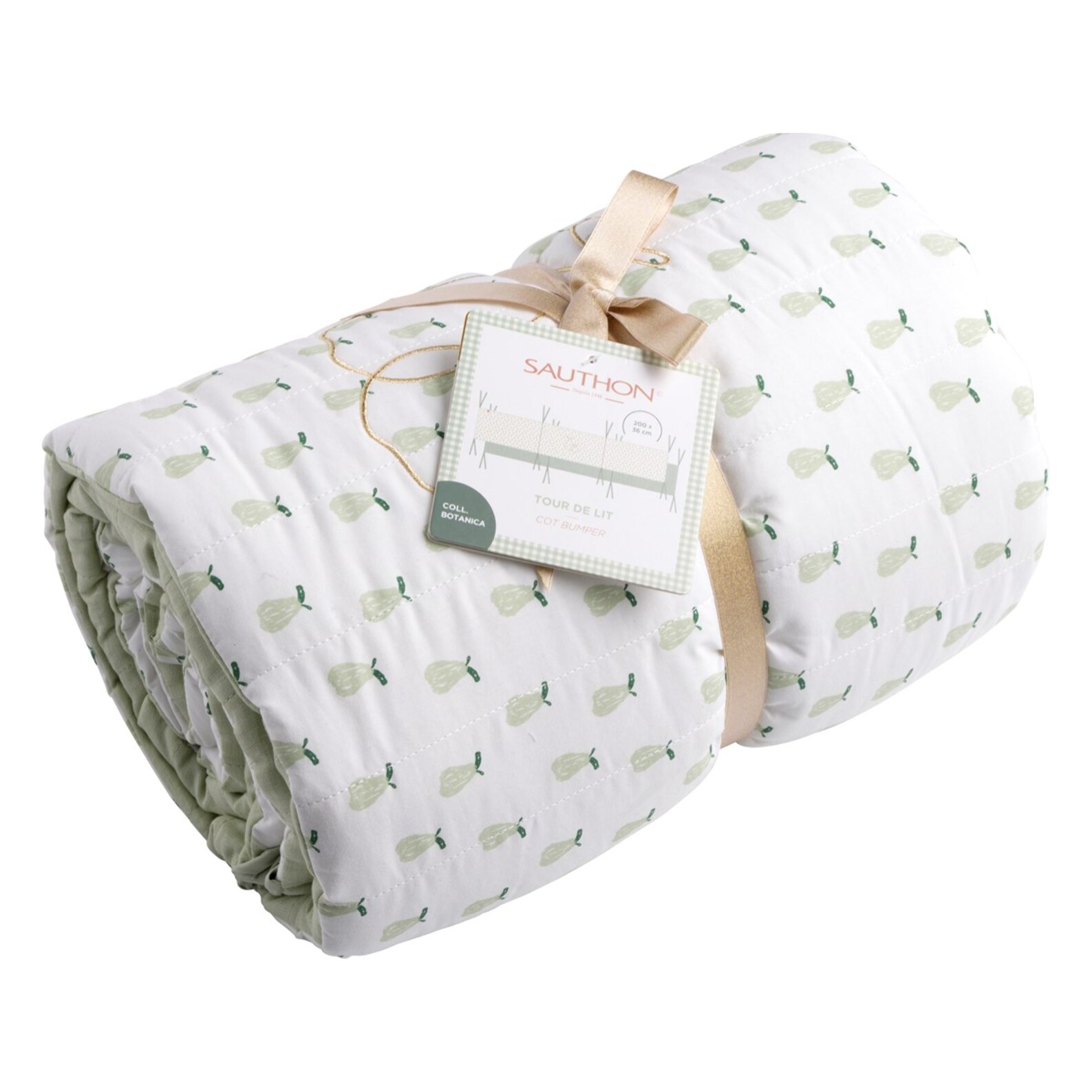 Tour de lit 200x36x4cm en coton Vert tilleul