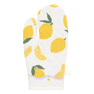 Gant et manique Fruity imprimé citron