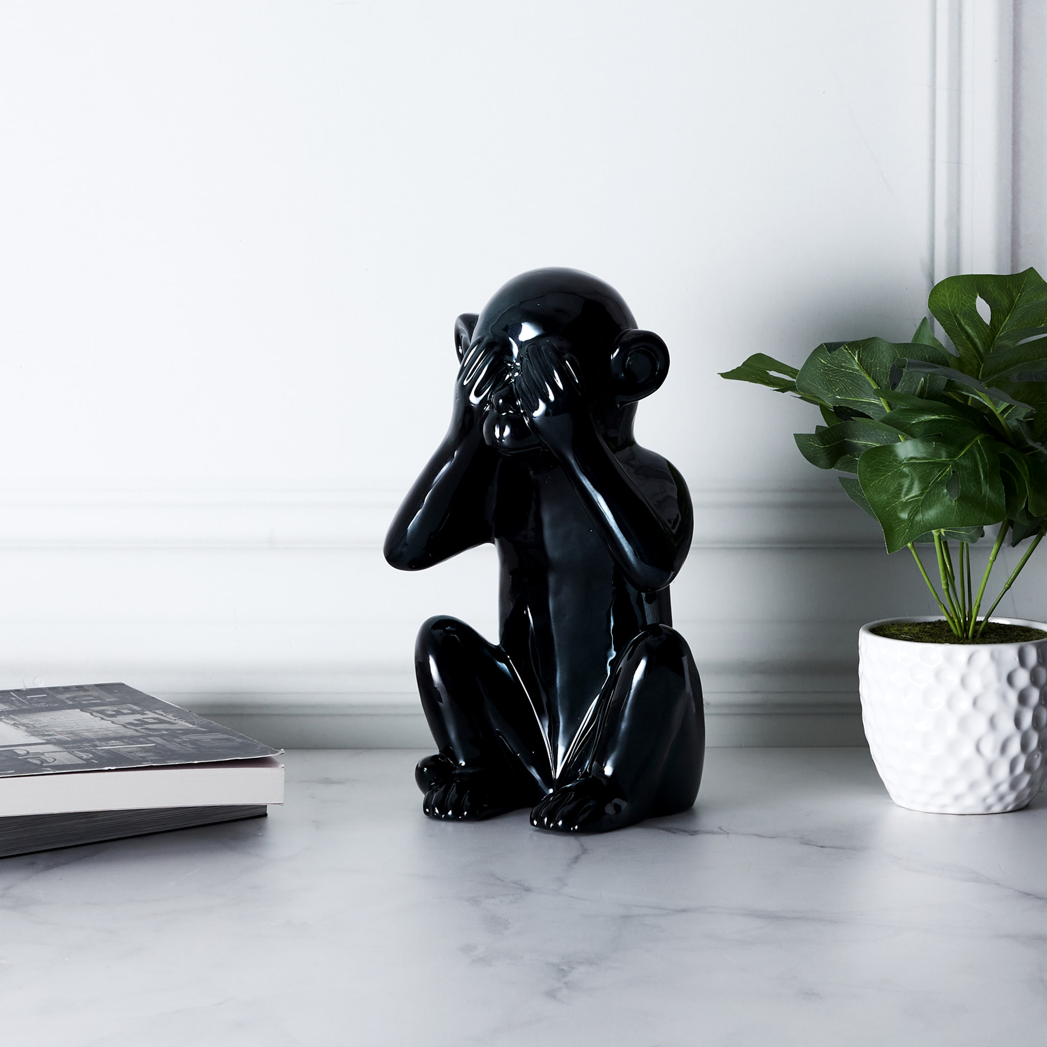 Statue Singe Noir H30cm