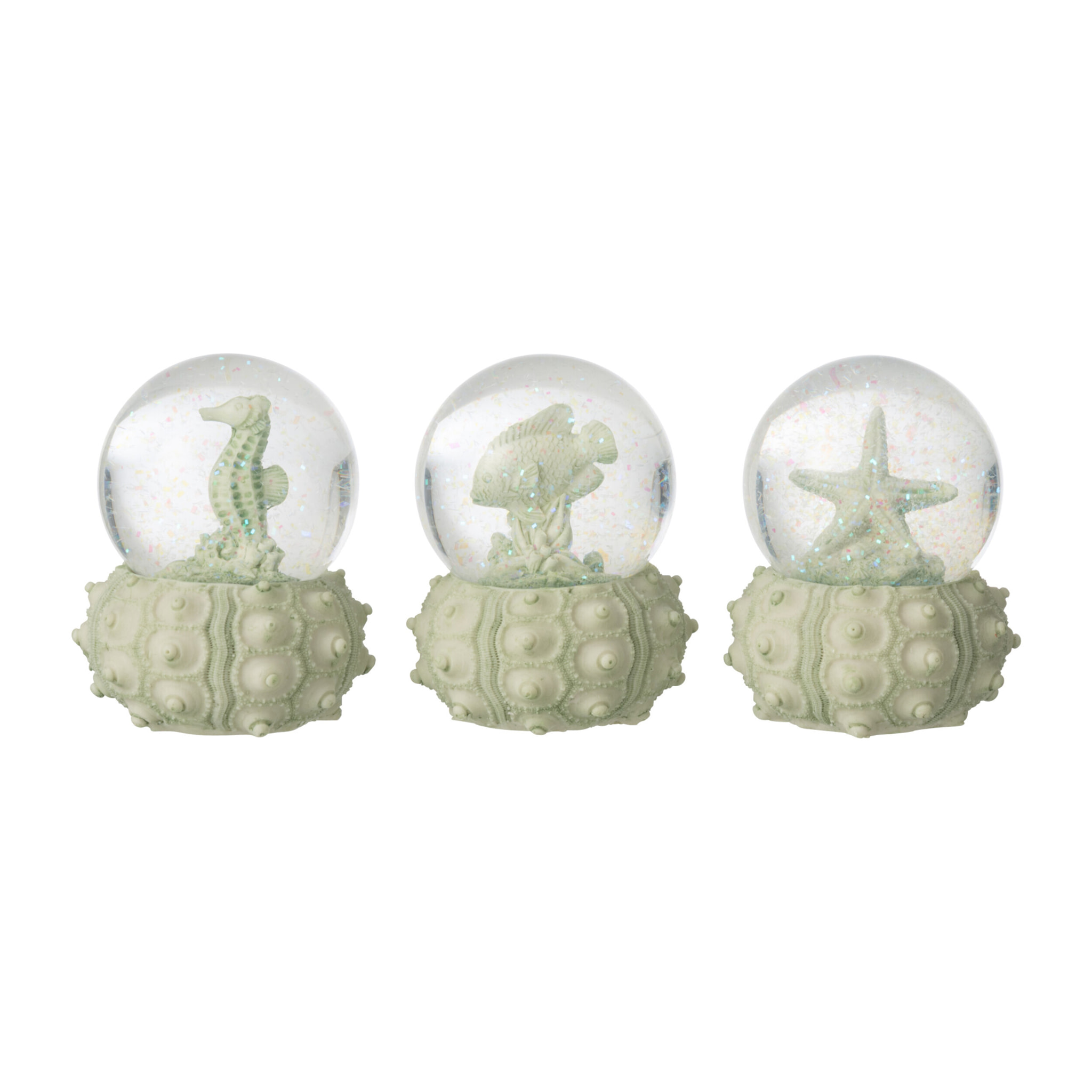 J-Line Boule de Neige Sea - polyrésine - vert menthe - small - 3 pièces