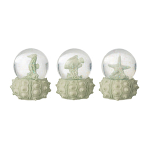 J-Line Boule de Neige Sea - polyrésine - vert menthe - small - 3 pièces