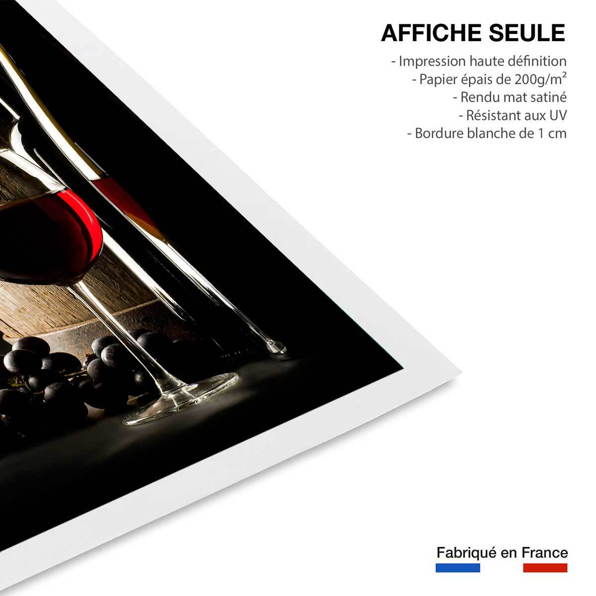 Affiche cuisine vin rouge Affiche seule