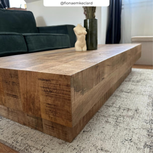 Table basse rectangulaire en bois de manguier - Aréto