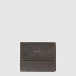 Piquadro Portafogli con portamonete, porta carte di credito, volantino staccabile e protezione RFID