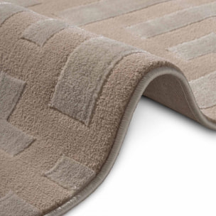 Tapis salon, motif géométrique relief texturé, kavi, design raffiné