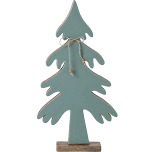 J-Line Pin nœud - bois de manguier - naturel/turquoise - large