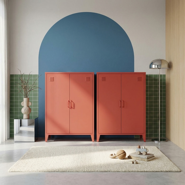 Commode/armoire métal 2 portes (lot de 2) SOHO