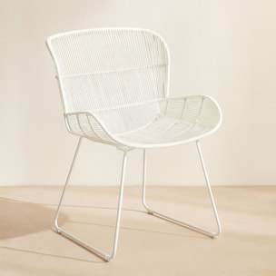 Fauteuil de table en polypropylène blanc CON DAO