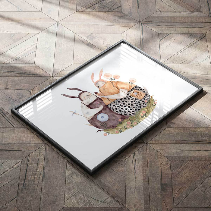 Affiche enfant oiseaux et crème glacée  Affiche seule