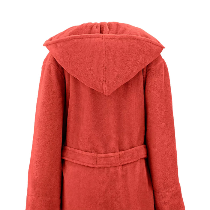 Peignoir coton mélangé 300 g/m² uni orange Teddy corail